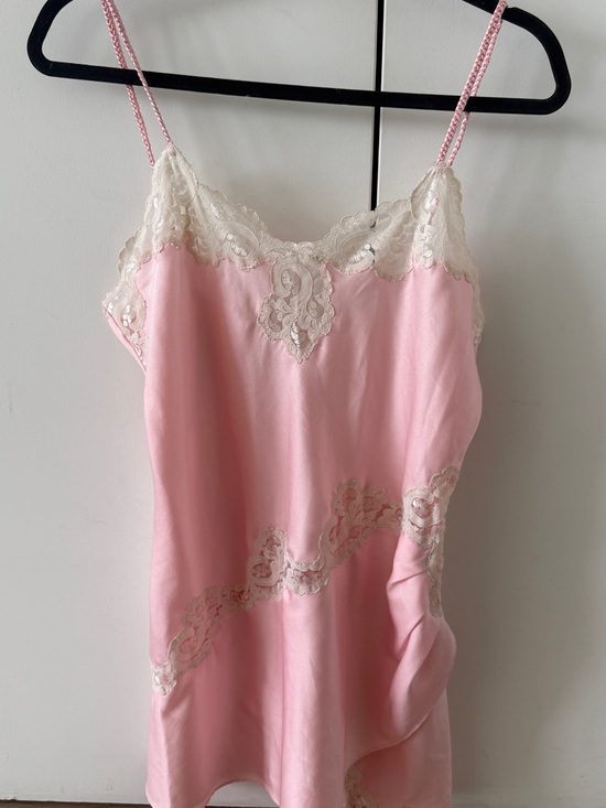 Victoria's Secret Other - Victoria's Secret Vintage Gold Label Pink Satin Chemise with Cream Lace | size S